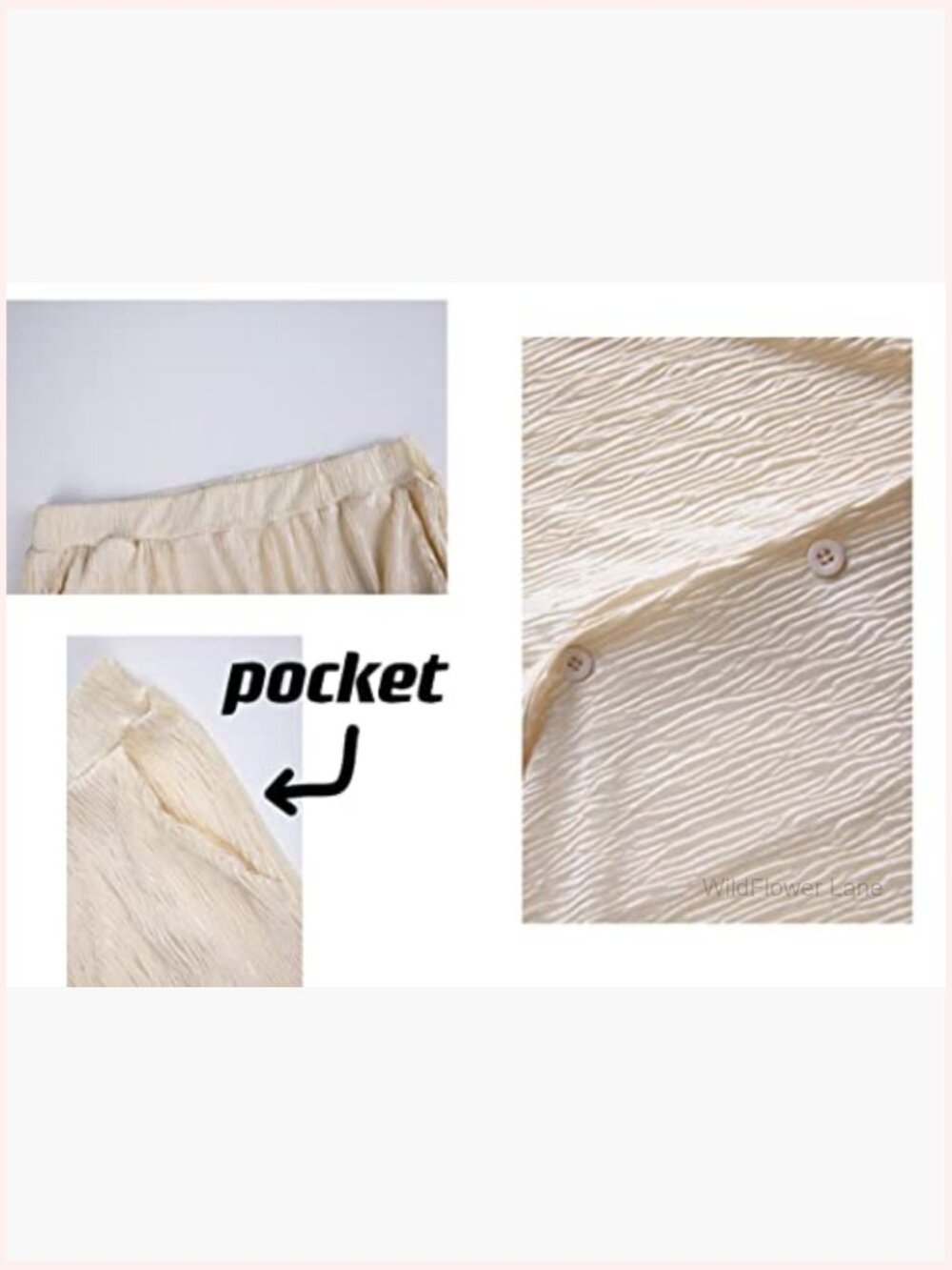 Casual Pleated 2 Piece Outfit Short Sleeve Button Down Shirt Wide Leg Pants Set - Picture 4 of 7